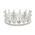 Miniatyrbillede 1 af 2: Perle Tiara Krystal Bryllupshovedpynt Brud Bryllup Brud Retro Barok Krone Sølv 14cm Silver 14cm