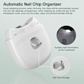 Miniatyrbild 2 av 5: RYI Elektrisk nagelklippare, professionell elektrisk nagelfil, sladdlös automatisk nageltrimmer med LED-ljus-4-