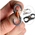Miniatyrbilde 2 av 5: Karabiner i stål Rustfritt stål S Karabiner S-formet nøkkelringkrok med lås for små ryggsekker nøkler eller hundelapper for hjem utendørs fotturer fiske