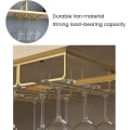 Miniatyrbild 2 av 5: 2-pack 5-rads Hängande Glasställ i Metall för Vinglas Under Skåp, Guld