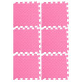 Miniatyrbilde 1 av 3: 6 stk Tykke Eva Bladkorn Fliser Interlocking Fliser Patchwork Gulvmatte Beskyttende Pute Splicing Pink 30X30CM