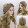 Miniatyrbild 2 av 5: Khaki, Marinblå, -2-pack Damernas Hijabhatt Crossover Bomullsstretch Nattmössa Hijab Sjal Muslimsk Mode Håravfall Semester Outlet