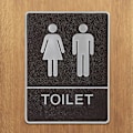 Pikkukuva 3 / 4: RYI)Itseliimautuva WC-kyltti Kylpyhuoneen oven kyltti Miesten Naisten WC-kyltti