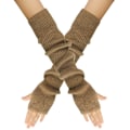 Pikkukuva 1 / 4: Kashamiirisekoitetut käsivarsinlämmittimet talviset sormittomat käsineet neulotut pipohanskat rannelämmittimet peukalonreiällä naisille Khaki color One size fits all