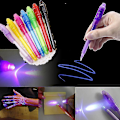 Miniatyrbillede 2 af 5: 2 stk Usynlig Blækpen Spy Pen Med UV Lys Magic Marker Børnepenne Til Hemmelig Besked Og Fest Gul Yellow