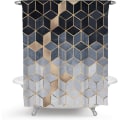 Miniatyrbillede 1 af 5: Geometrisk bruseforhæng med retro gradient, 150cm*180cm