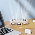 Miniatyrbilde 4 av 4: Bordvifte med klips for husholdningsbruk, ny design, dobbel turbin, sterk vind, hvit USB-klipsvifte_xrzi White 5