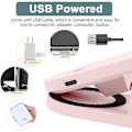 Miniatyrbillede 4 af 5: USB Genopladelig LED Klemmelampe Læselampe Med Stjerneprojektion, Stjerne Klip Natlys, Projektorlys, 360 Gåsehalssenglampe Berøringsdæmpning Pink Pink