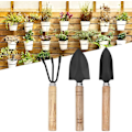 Miniatyrbilde 2 av 5: Hagespade Hage- og Spadeverktøysett 3-delt Mini Planter Hageverktøysett Spade Klo Rake Spade Blomsterplanteverktøy Ompottet