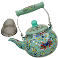 Miniatyrbillede 2 af 2: Emalleret Tekande Tyk Kaffe Pot Blomst Tekande Kold Vand Pot Husholdningskogende Vand Pot Grøn 24X14X12CM Green 24X14X12CM