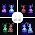 Miniatyrbillede 3 af 5: 2 stk. Farveskiftende LED Engel Lampe Lys Haveengel Gave Have Dekoration Glimtende 3D Oplyst Engel Figur til Skrivebords Ornament