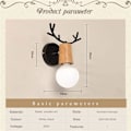 Miniatyrbilde 3 av 4: E27 Vegglampe Vegglampe Barnedekor Juldekor Hjortehode Lys Lampe For Soverom, Stue, Gang, Trapper