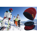 Miniatyrbillede 5 af 5: Børne Vinterhue Beanie Med Halsklæde Sæt Casual Strikket Hue Varmt Strikket Hue Fleeceforet Hatvinrød wine red