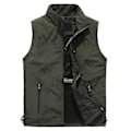 Miniatyrbillede 1 af 5: Mænds Udendørs Vest Mesh Åndbar Veste Fritids Sport Fiskevest 4XL Solid ArmyGrøn solid  ArmyGreen 4XL