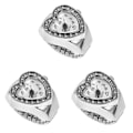 Miniatyrbillede 1 af 3: 3 stk Elastiske Finger Ring Ur Hjerteformet Kvarts Ur Retro Ur Til Mænd Kvinder 3 stk 2,5X2,5CM 3 pcs 2.5X2.5CM