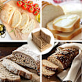 Miniatyrbilde 2 av 5: Bambus Brødskjærer - Justerbar, Kompakt, Sammenleggbar, Skjæreguide Med Smulebrett, 3 Justerbare Tykkelser For Hjemmelaget Brød, Brød, Kaker