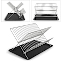 Miniatyrbilde 4 av 5: Foldbar 304 Rustfritt Stål Inox Oppvaskstativ Med Koppbrett Og Dryppbrett For Rask Avrenning