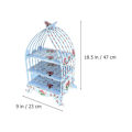 Miniatyrbillede 3 af 3: 1 stk Donut Papir Display Stativ Cupkake Display Stativ Kreativ Dessert Holder Blå 23.5*47cm Blue 23.5*47cm