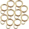 Miniatyrbild 2 av 5: Runda fjäderlås med fast ögla, zinklegering, O-ring karbinhakar, nyckelring, DIY-tillbehör, lätt (10 st, Guld)