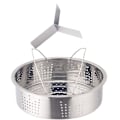 Miniatyrbillede 1 af 2: 1 Sæt Rustfrit Stål Sanitært Dampfad Miljøvenligt Dobbeltgreb Dampgitter Til Elektrisk Kogeplade Silver 21X6CM
