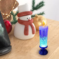 Pikkukuva 3 / 5: LED-joulukynttilät jalustalla, jouluiset kiertävät glitter-LED-kynttilävalot, USB-ladattava väri (sininen)