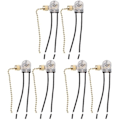 Miniatyrbillede 1 af 4: 6 stk. Loftventilatorafbrydere Ventilator Træk-kæde Betjening Loftlampe Afbryder Udskiftningsdel Til Hjem Sc 6 pcs 1
