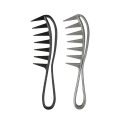 Miniatyrbilde 1 av 5: Stor Salon Hårkam med Brede Tenner, Hårkam for Krøllete Hår, Barberkam, Afro Kam, Frisyrekam, Frisørkam for Hårstyling (4 stk, Svart)