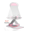 Miniatyrbilde 3 av 4: Universell anti-riste 360 ​​graders roterende skrivebordsmobiltelefonholder lett uttrekkbar mobiltelefon-nettbrettholder for kontor_xrzi White