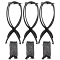 Miniatyrbilde 2 av 2: 3 stk Praktisk Parykk Stativ Holdbar Parykk Oppbevaringsstativ Med 3 stk Parykknett Svart 35X17cm Black 35X17cm