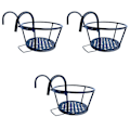 Pikkukuva 2 / 2: 3 kpl Irrotettavaa Kukkaruukku-telinettä Rautaista Riippuvaa Aitaa Varten Kukkatelineen Pidike Istutuslaatikon Tukiteline 3 pcs 27x12x17cm