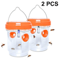 Miniatyrbild 1 av 5: 2-pack Sol-drivna Getingsfällor Hängande, Solcellsdriven Getingsdödare Med UV-LED-Ljus, Återanvändbar Bifångare Utomhus För Getingar Orange Orange