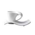 Miniatyrbilde 1 av 4: Bølgeformet Kaffekopp Kaffebar Ren Hvit Kaffekopp Gavekopp