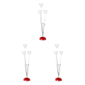 Miniatyrbilde 1 av 2: 3 stk Hjerteformet Bildeframviser Notat Memo Klipp Tre (sølv+rød)3stk 3pcs