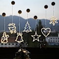 Miniatyrbild 3 av 4: Julbelysning LED Hängande Fönsterlampa Med Sugkopp Batteridriven Fönsterhängande Dekoration För Inomhusbelysning