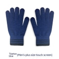 Miniatyrbillede 1 af 5: Vinterhandsker Touchscreen Dobbeltlags Elastisk Termisk Strikket Foring Varme Handsker til Koldt Vejr Navy blue large size touch screen Male/Young Student