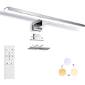 Miniatyrbillede 1 af 4: Dæmpbar LED Spejllampe, Badeværelsesvæglampe 40 1200lm 12w Ip44, Justerbar Farve 3000k 4500k 6000k, Spejllampe Med Fjernbetjening, Klips På Spejl