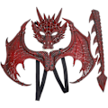 Pikkukuva 1 / 3: 1 Set Lasten Lohikäärmeasu Dinosauruksen Hännän Maski Siivet Sarja Halloween Cosplay Asun Punainen 30X24CM Red 30X24CM