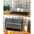 Miniatyrbilde 3 av 5: Foldbar 304 Rustfritt Stål Inox Oppvaskstativ Med Koppbrett Og Dryppbrett For Rask Avrenning