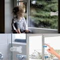 Miniatyrbilde 4 av 5: Skyvedørslåser for barnesikring Sterk lim, enkel å betjene, stopper baby og kjæledyr fra å åpne skyvevinduer, skyvedører (12 stk, hvit)