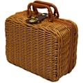 Miniatyrbillede 1 af 5: Picnic Kurv med Liner Flet Kurv Opbevaring Vintage Flet Håndtaske Rustik Picnic Kurv Makeup Opbevaringsboks til Camping