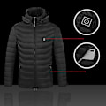 Miniatyrbilde 3 av 5: USB-ladbare elektrotermisk jakke Smart oppvarmet hettejakke for kvinner og menn 6XL Svart Nine Black Nine 6XL