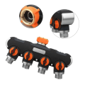 Miniatyrbillede 3 af 5: 4-vejs Havevandsslange Splitter, Heavy Duty, Vandledning Manifold, Vandledning Splitter, 4-vejs Slangeforbindelse, Spigot Splitter, Hanedeler