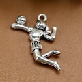 Miniatyrbild 3 av 3: 20 st Charm-berlocker i legering för DIY-smycken, volleybollspelare, silver, 2,7 x 1,9 x 0,45 cm Silver 2.7*1.9*0.45cm