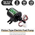 Miniatyrbilde 3 av 5: Universal 12V Elektrisk Bensinpumpe - 4-7psi Strøm 1,0-2,0A Inn- og Utgang Diameter 8mm (5/16\") Ekstern Pumpe