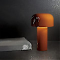 Miniatyrbillede 2 af 4: Genopladelig Bordlampe med Svampeform til Bar/Restaurant/Hjem/Kontor Sort Black