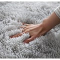 Miniatyrbild 3 av 5: Luddensoft Matta, Fluffig Faux Pälsmatta Dekorativ Gradient Matta för Sovrum Vardagsrum Matrum (Ljusgrå, 80120cm)