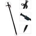 Miniatyrbillede 5 af 5: Camping Pinde 10 stk Teltsøm Heavy Duty Sort Stål Metal Camping Pinde Plukke Jordspyd Udendørs