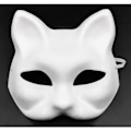 Miniatyrbild 2 av 5: 10 st Kattmask för målning, Djurmask DIY Vit Halvmask för Maskerad Barn Rollspel Mask Kostymfest Present