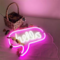 Miniatyrbillede 2 af 4: Hello Neon Skilt til Vægskilt, Strømført via USB, Dæmpbar LED Neon Skilt til Hjemvæg, Butik, Vindue