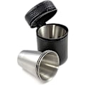 Miniatyrbillede 4 af 5: Sæt af 4 Schnapps Kopper 70ml Store Rustfrit Stål Shotsglas i Læderetui med Lynlås
